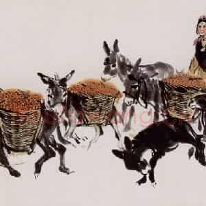 1964年 黄胄《满载而归》国画综合作品图片鉴赏