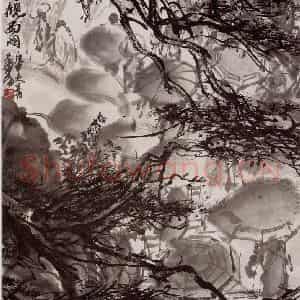 1980年 黄胄《观雨图》国画山水作品图片鉴赏