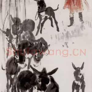 1960年 黄胄《杨柳青青》国画综合作品图片鉴赏