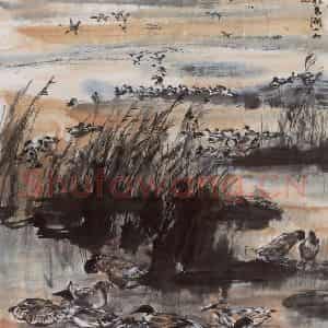 1983年 黄胄《野鸭》国画花鸟作品图片鉴赏