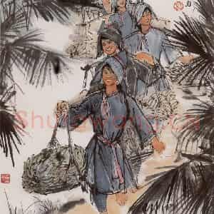 1973年 黄胄《唱支山歌给党听》国画人物作品图片鉴赏