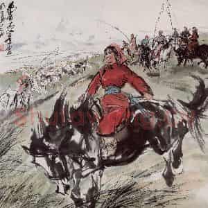 1975年 黄胄《驯马》国画综合作品图片鉴赏