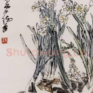 黄胄《水仙》国画花鸟作品图片鉴赏
