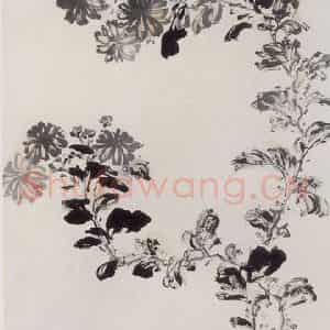 张大千《菊花图》国画花鸟作品图片鉴赏