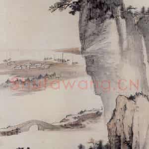 张大千《巨峰船帆图》国画山水作品图片鉴赏