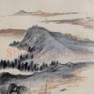 张大千《新安江秋色图》国画山水作品图片鉴赏