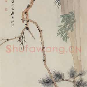张大千《古松栖鸦图》国画花鸟作品图片鉴赏