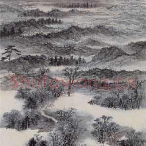 张大千《圆明园故址图》国画山水作品图片鉴赏