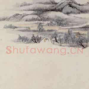 张大千《昆明湖小景图》国画山水作品图片鉴赏