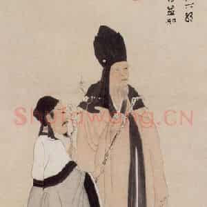 张大千《二叟赏梅图》国画人物作品图片鉴赏
