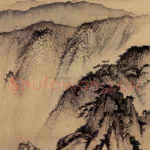 张大千《白云岳图》国画山水作品图片鉴赏