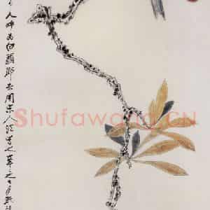张大千《白头郎图》国画花鸟作品图片鉴赏