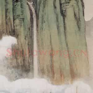 张大千《高山飞瀑图》国画山水作品图片鉴赏