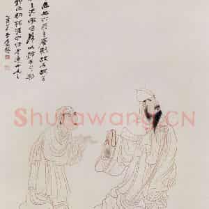 张大千《拟老莲归去来图》国画人物作品图片鉴赏