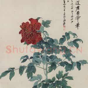 张大千《照殿红图》国画花鸟作品图片鉴赏