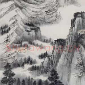 张大千《青城后山写望图》国画山水作品图片鉴赏