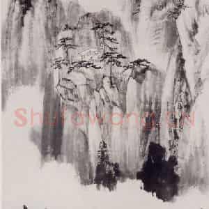 张大千《黄山文殊院图》国画山水作品图片鉴赏