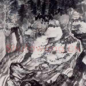 张大千《峨眉一角图》国画山水作品图片鉴赏