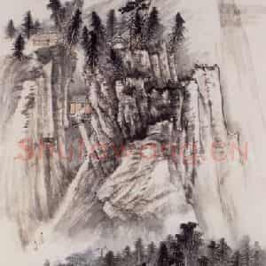 张大千《严陵濑图》国画山水作品图片鉴赏