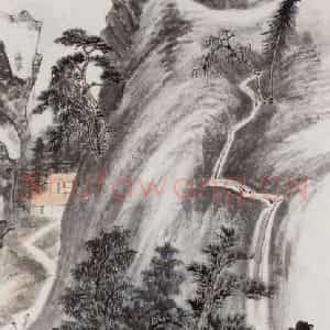 张大千《高山流泉图》国画山水作品图片鉴赏