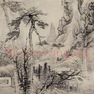 清代 高凤翰《秋山读书图》国画综合作品图片鉴赏