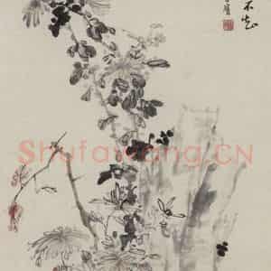 清代 李方膺《花卉四条屏》国画花鸟作品图片鉴赏