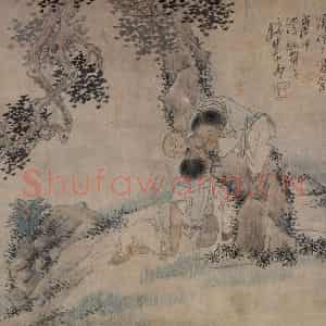 清代 钱慧安《和气乞祥图》国画人物作品图片鉴赏