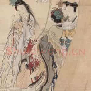 清代 任熊《瑶池祝寿图》国画人物作品图片鉴赏