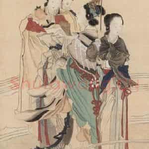 清代 任熊《瑶池祝寿图》国画人物作品图片鉴赏
