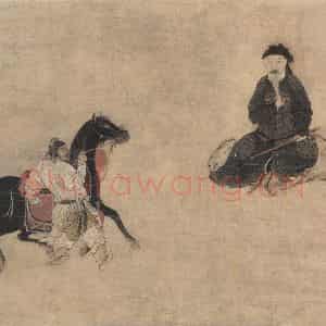 清代《人马图》国画综合作品图片鉴赏