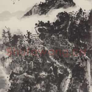 黄宾虹《山居图》国画山水作品图片鉴赏