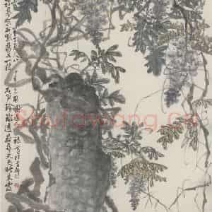 陈半丁《紫藤图》国画花鸟作品图片鉴赏