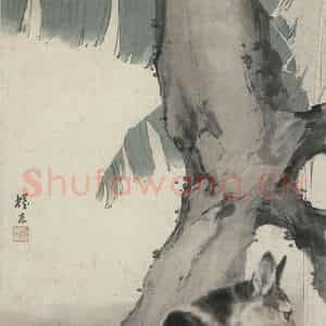 刘奎龄《双狗图》国画综合作品图片鉴赏