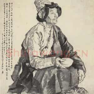 蒋兆和《人物写生》国画人物作品图片鉴赏