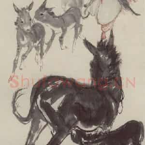 黄胄《牧驴图》国画综合作品图片鉴赏