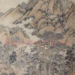 清代 王时敏《仿黄公望山水》国画山水作品图片鉴赏