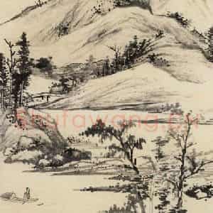 清代 查士标《山水》国画山水作品图片鉴赏