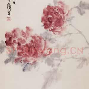 1988年 董寿平《国色天香》国画花鸟写意作品图片鉴赏