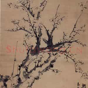 40年代 董寿平《墨梅》国画花鸟写意作品图片鉴赏