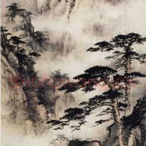 1962年 董寿平《山川云出》国画山水写意作品图片鉴赏
