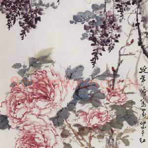 60年代 董寿平《万紫千红》国画花鸟写意作品图片鉴赏