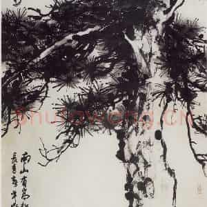70年代 董寿平《长青》国画花鸟写意作品图片鉴赏