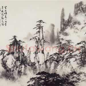1973年 董寿平《散花坞胜境》国画山水写意作品图片鉴赏