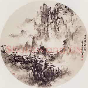 70年代 董寿平《黄山狮子林》国画山水写意作品图片鉴赏