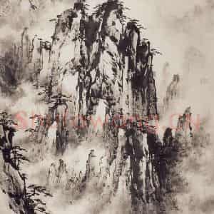 1981年 董寿平《群峰叠翠》国画山水写意作品图片鉴赏