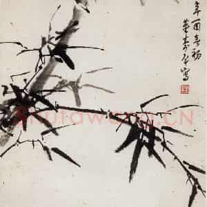 1981年 董寿平《墨竹》国画花鸟写意作品图片鉴赏