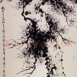 1985年 董寿平《南山松》国画花鸟写意作品图片鉴赏