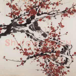 1985年 董寿平《老梅吐新蕊》国画花鸟写意作品图片鉴赏