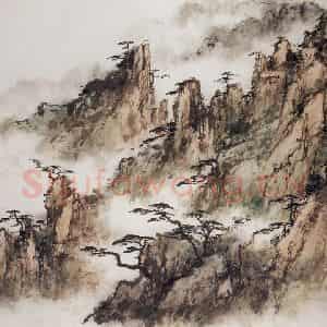 1986年 董寿平《黄山云起》国画山水写意作品图片鉴赏