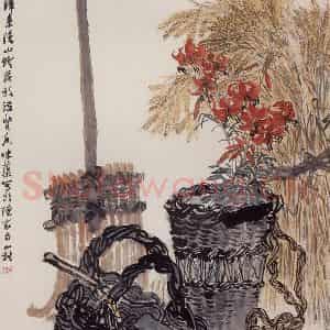 1963年 郭味蕖《麦收时节》国画花鸟兼工带写作品图片鉴赏